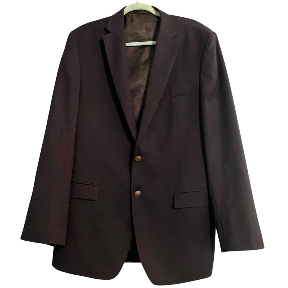 MICHAEL Michael Kors Men's Black Two-Button Wool Blend Classic Blazer 42L